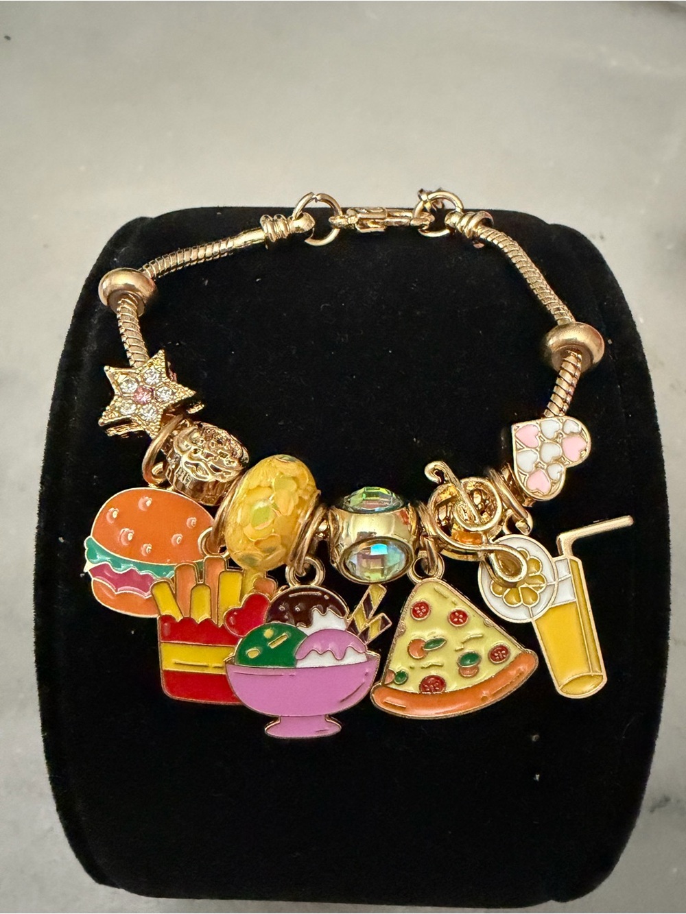 Gold-Tone Food Bracelet